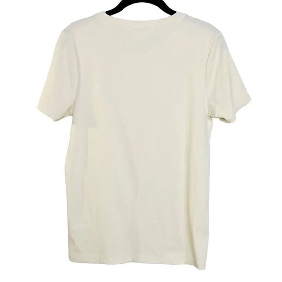 DownEast Maggi Ribbed Tee Short Sleeve Bone White Size Large - Picture 2 of 5